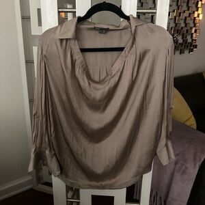 Metallic vince silk shirt